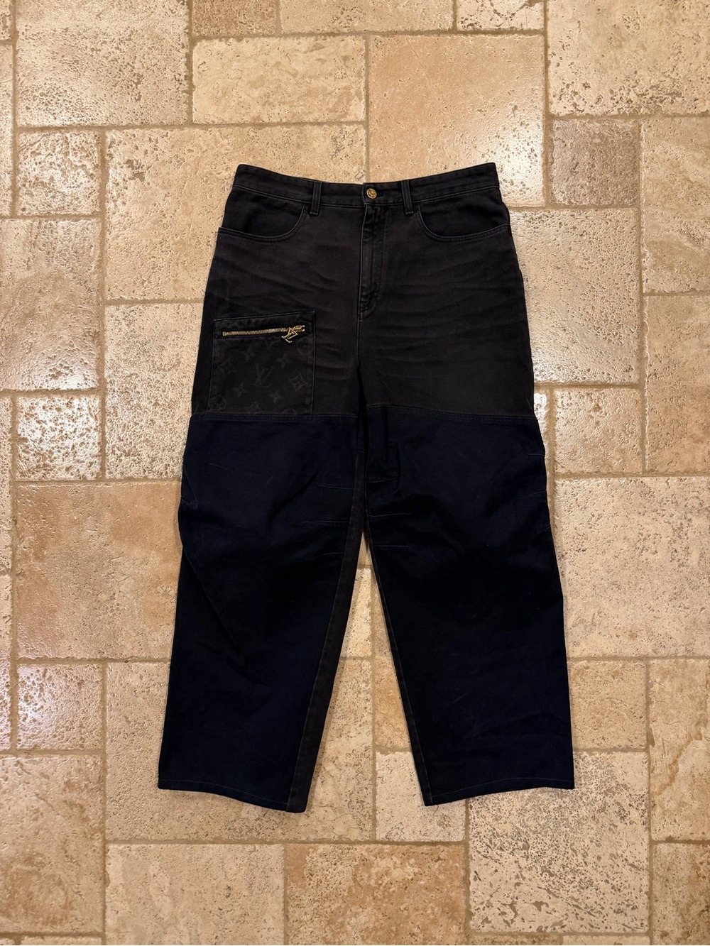 Louis Vuitton SS24 Denim Workwear Monogram Print Pocket Trousers